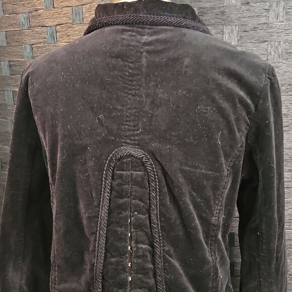 Luii Women's Black Velvet Corset Back Jacket Size Medium - Picture 7 of 13